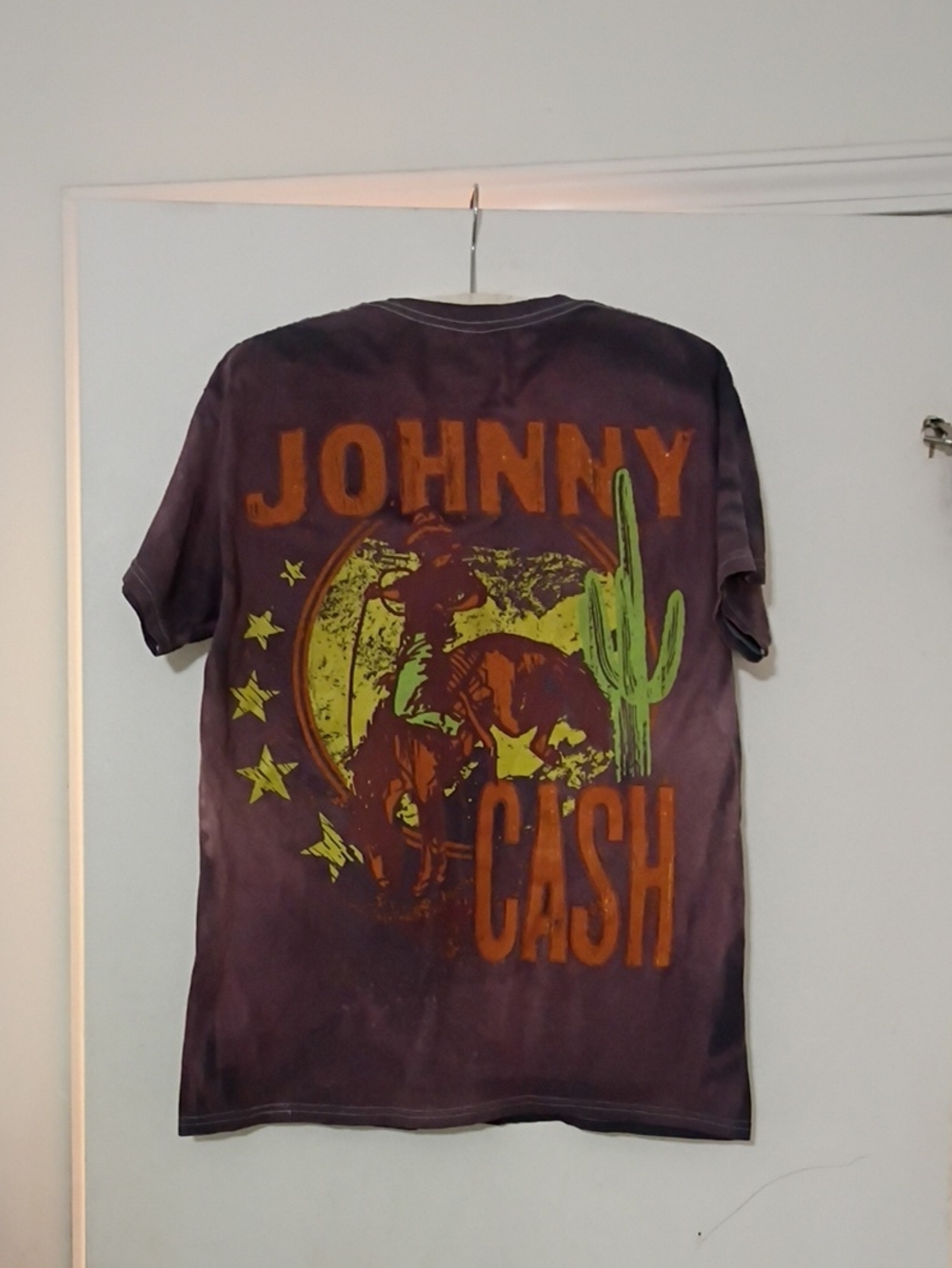 Acid Wash Johnny Cash Cotton T-shirt M
